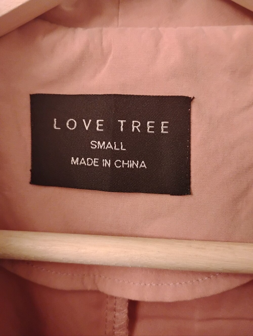 Love Tree Dusty Rose Trench Wrap Coat with Belt (S) - Picture 4 of 5